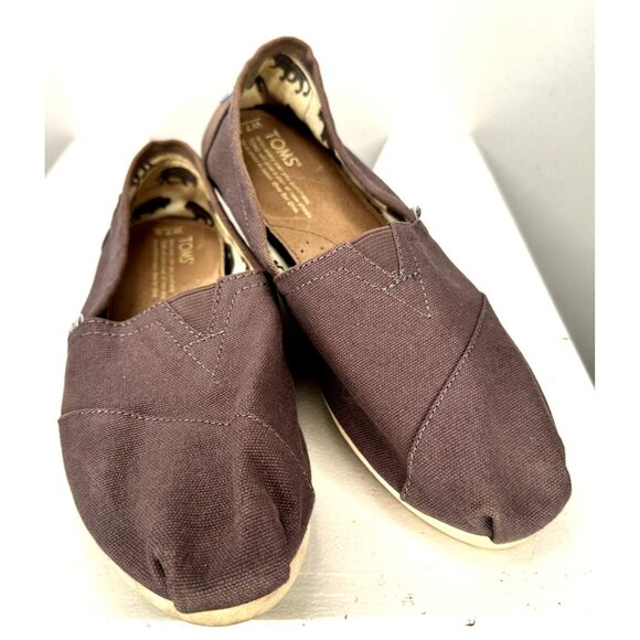 TOMS Womens Shoes Alpargata Slip On Original Canvas Classics Casual Gray 7.5 - Picture 1 of 13